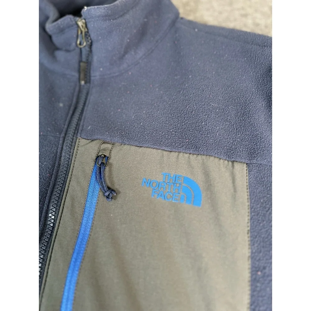 The North Face Men's Full‎ Zip Fleece Jacket Blue •medium
